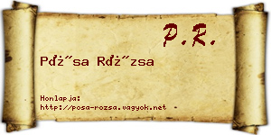 Pósa Rózsa névjegykártya