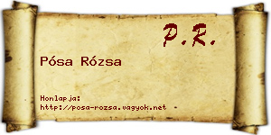 Pósa Rózsa névjegykártya